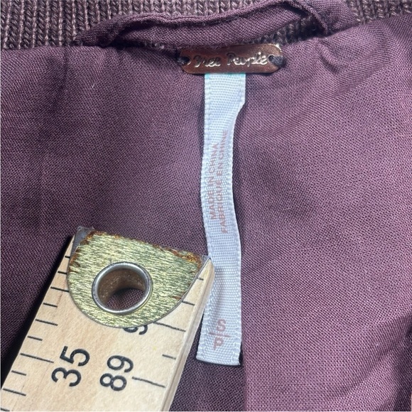 Free People Women’s Small Red Combo Faux Fur Western Front Zip Wool Blend Coat - Picture 7 of 10